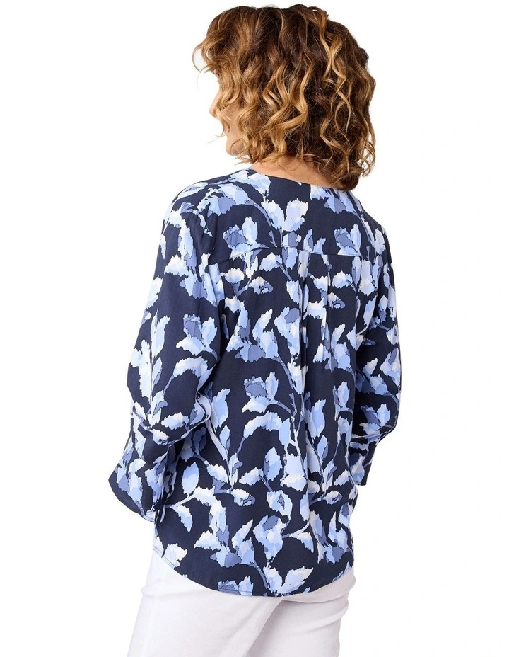 Brittany 3/4 Sleeve Shirt in Blue image 2