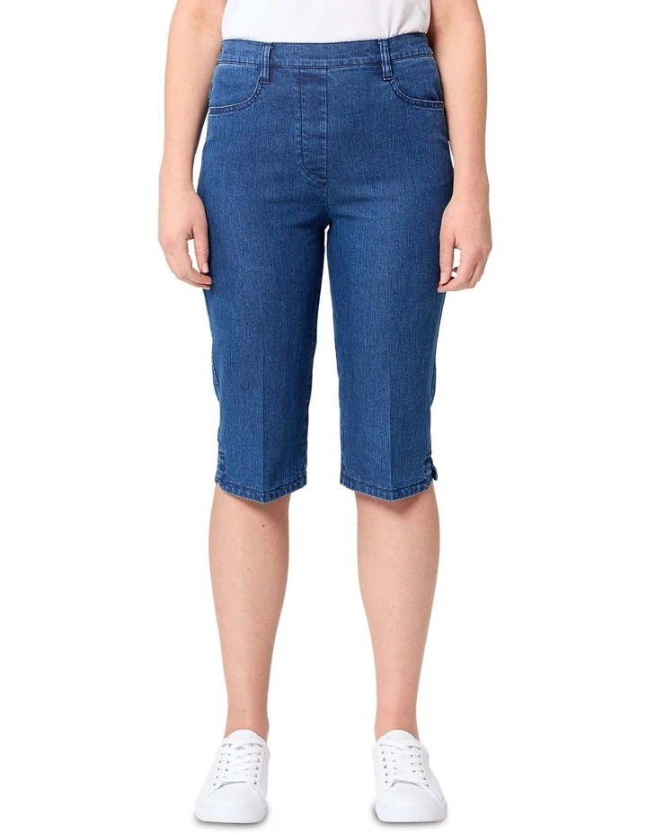 Heritage Long Shorts in Denim image 1