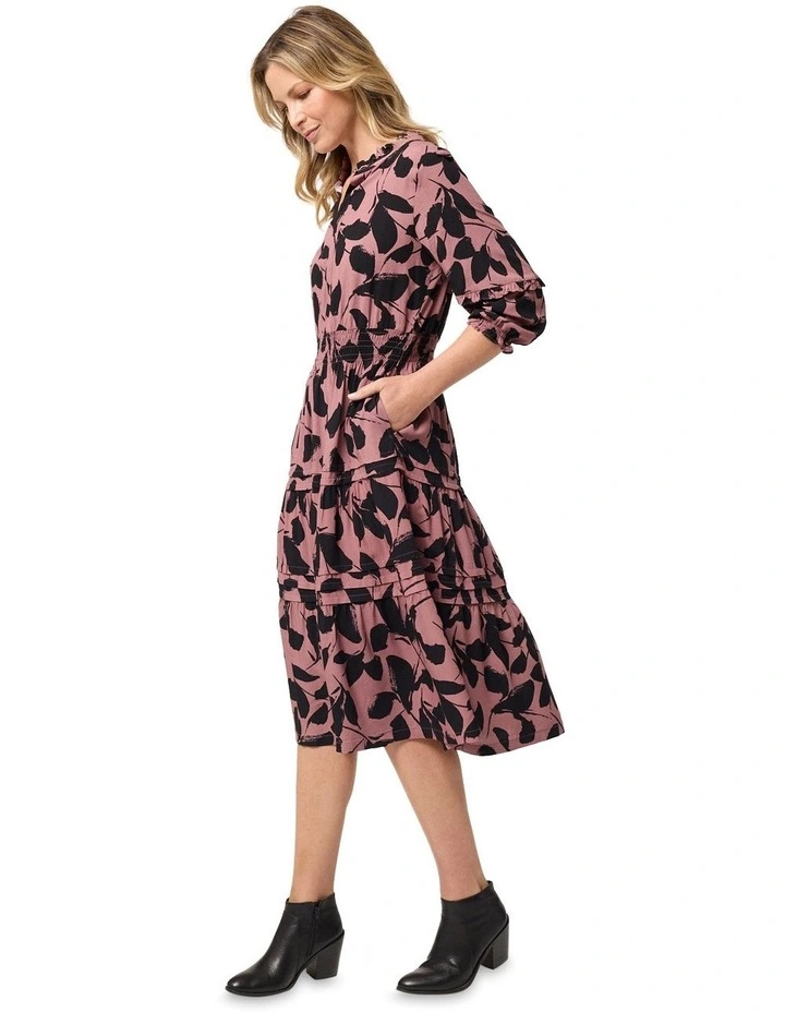 Carmyn 3/4 Sleeve Dress in Pink image 3