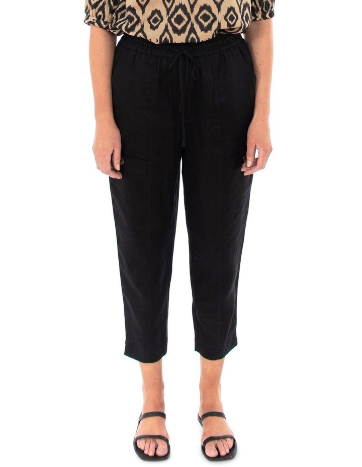 Black linen ankle pants Clearance