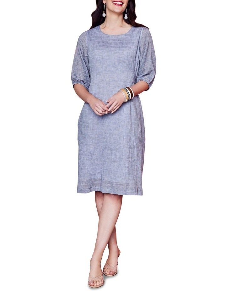 Short Sleeve Textured Dress Reef Blue