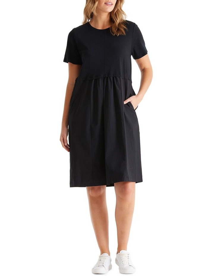 Short Sleeve Contrast Dress in