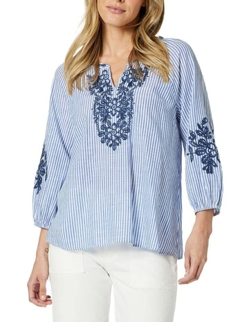 Cottesloe Stripe Top in Blue