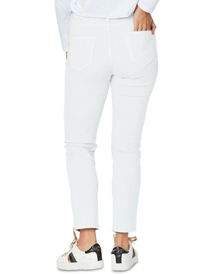Wonder Slim Leg Jeans in White image 3