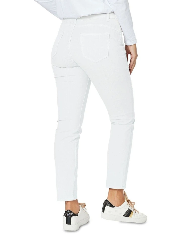 Wonder Slim Leg Jeans in White image 4
