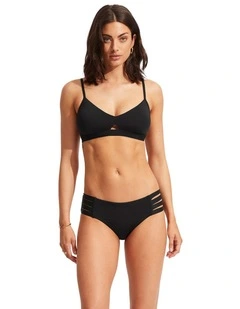 Active Hybrid Bralette Bikini Top in Black