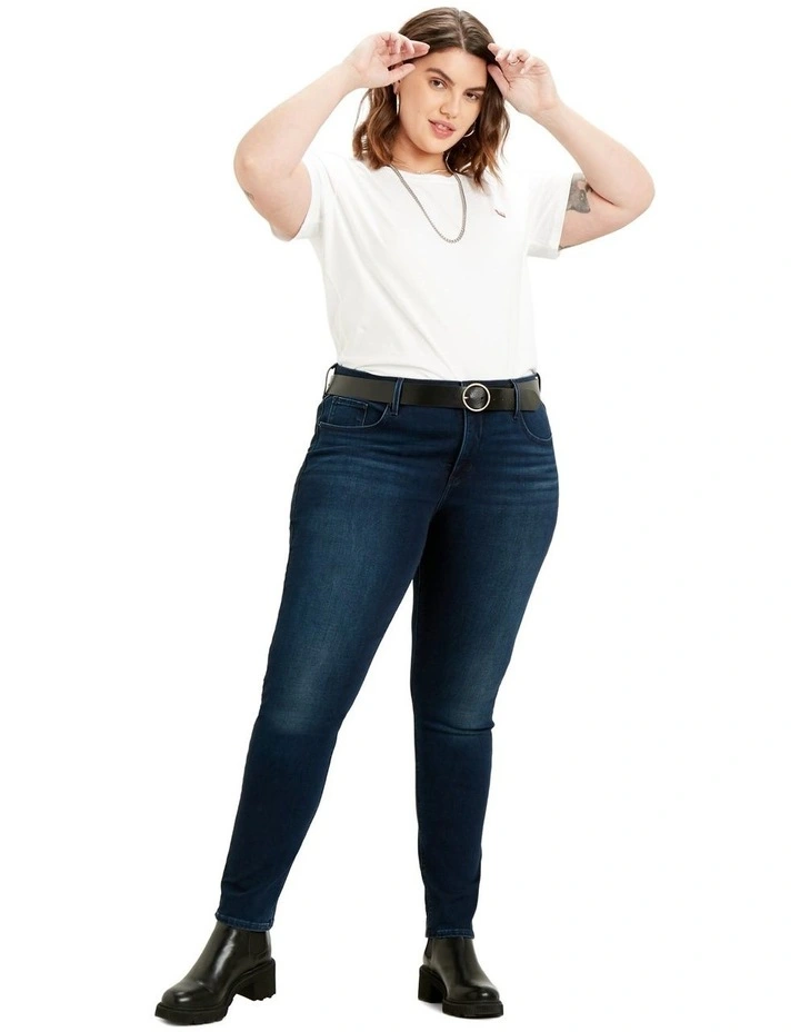 Perfect Crew Curve Neck Tee in White image 3