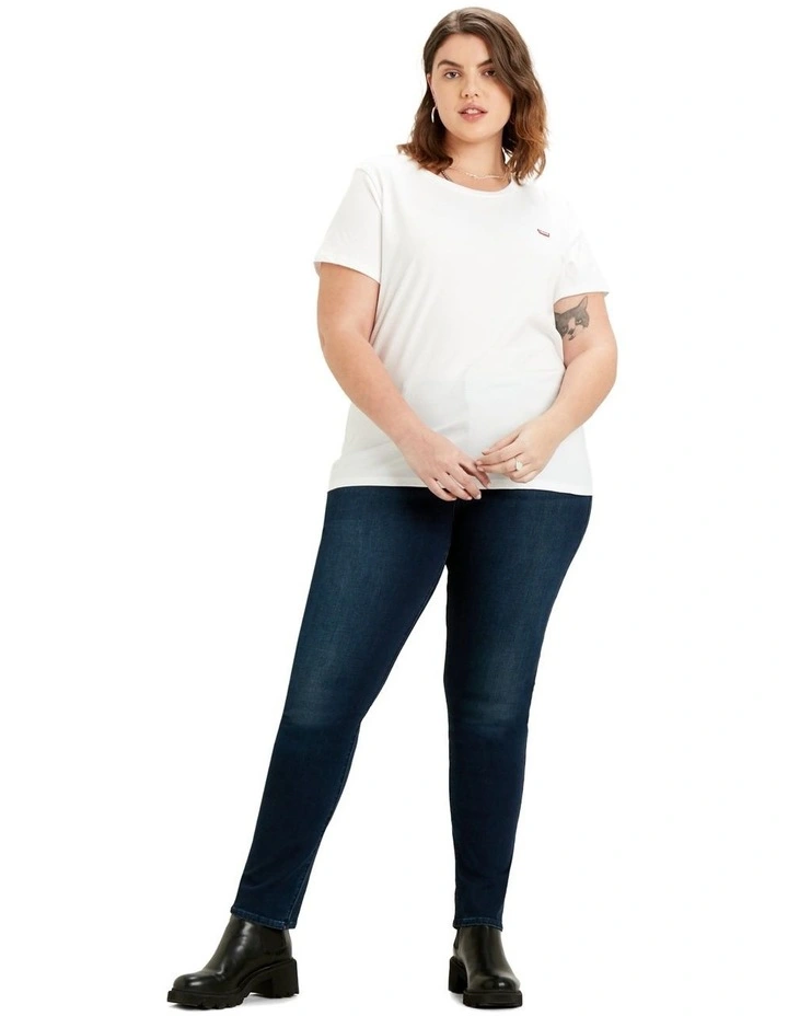 Perfect Crew Curve Neck Tee in White image 4