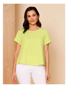 Short Sleeve Swing Top In Lime