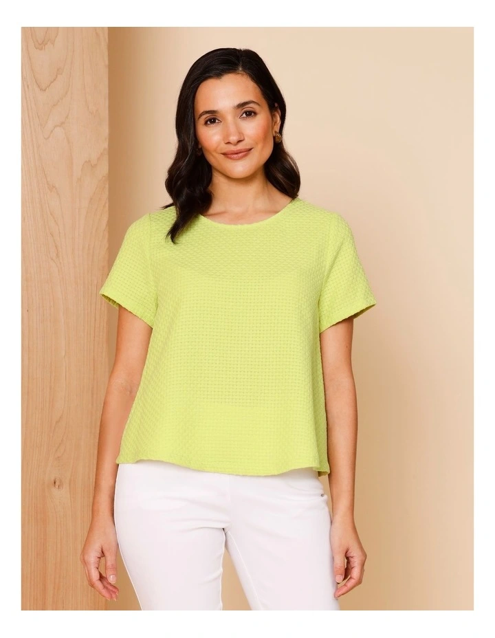 Short Sleeve Swing Top In Lime image 1