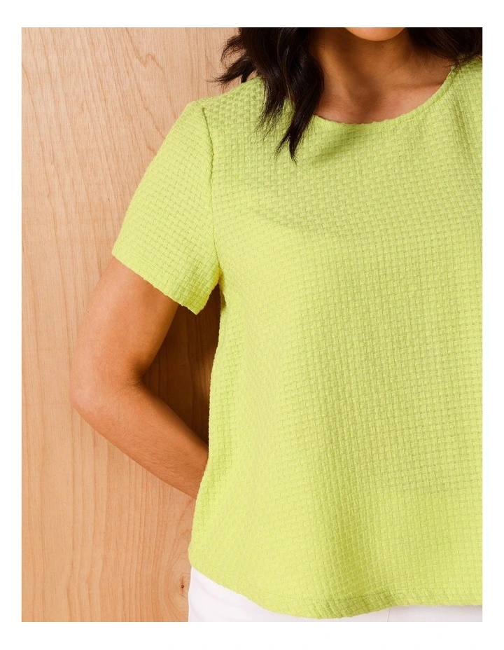 Short Sleeve Swing Top In Lime image 2