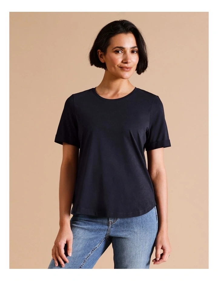 Organic Cotton Wardrobe Staple Tee In Navy image 1