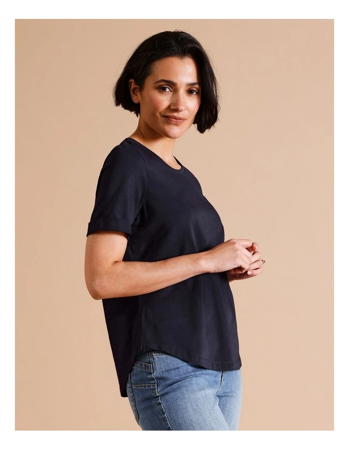 Organic Cotton Wardrobe Staple Tee In Navy image 2
