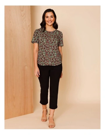 Wardrobe Staple Short Sleeve Tee In Multi Colour Mini Floral Print