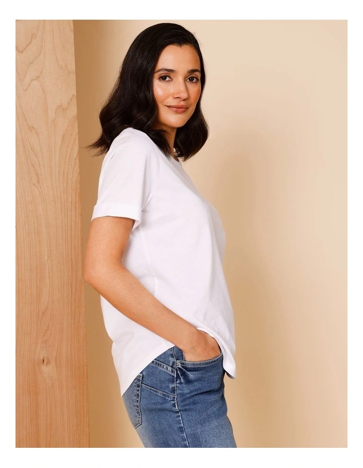Wardrobe Staple Short Sleeve Tee In White image 4