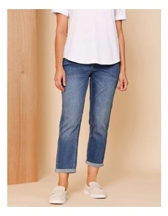 Wardrobe Staple Crop Denim Jean In Mid Blue