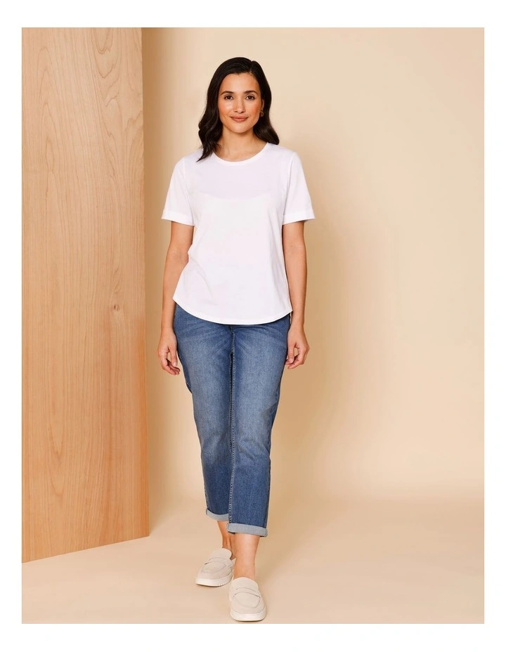Wardrobe Staple Crop Denim Jean In Mid Blue image 2