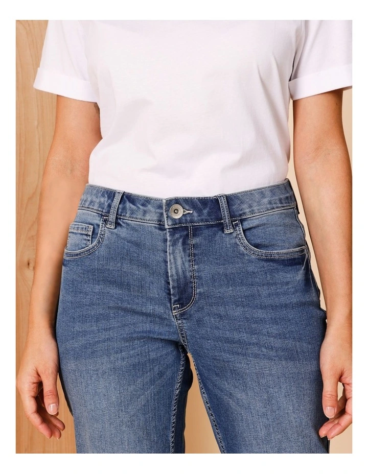 Wardrobe Staple Crop Denim Jean In Mid Blue image 3