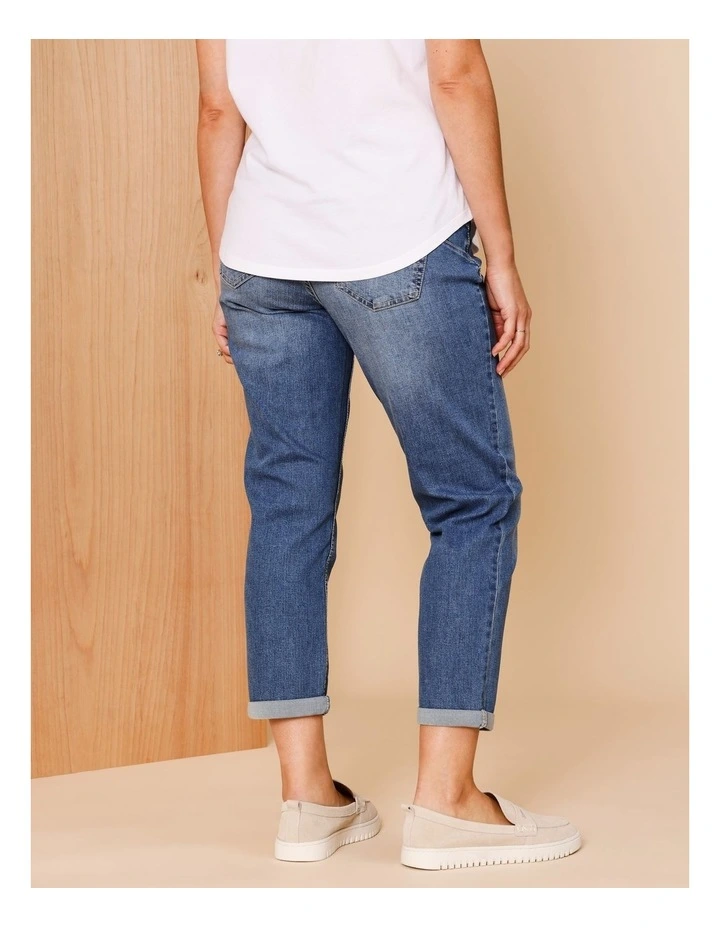 Wardrobe Staple Crop Denim Jean In Mid Blue image 4
