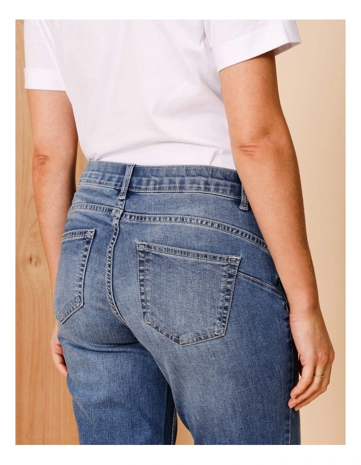 Wardrobe Staple Crop Denim Jean In Mid Blue image 6