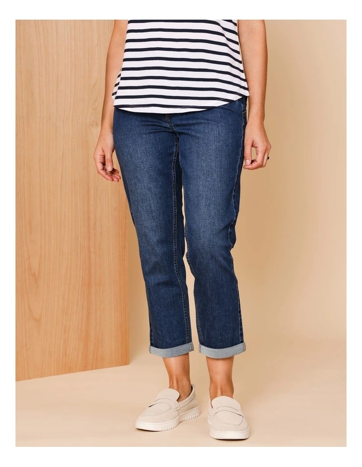 Wardrobe Staple Crop Denim Jean In Dark Blue image 1