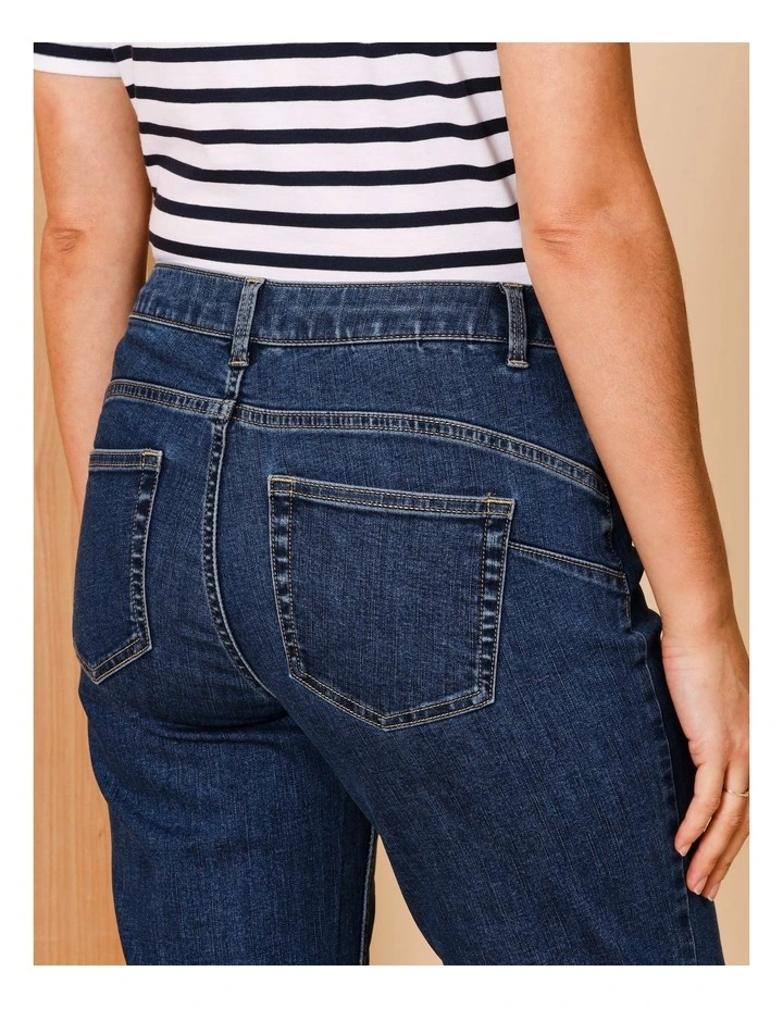 Wardrobe Staple Crop Denim Jean In Dark Blue image 6