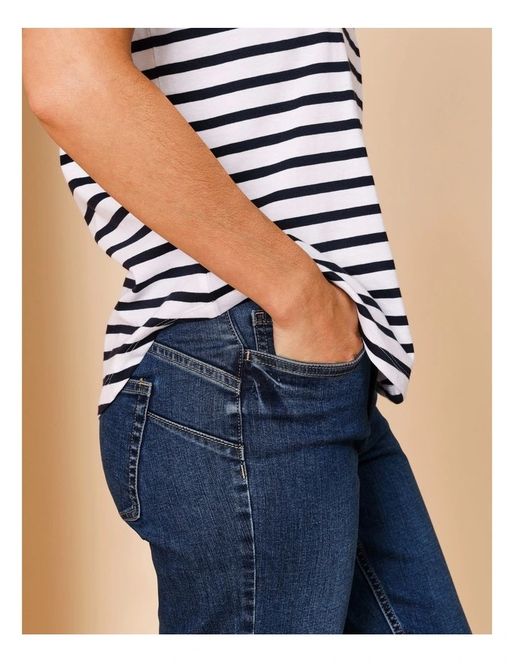 Wardrobe Staple Crop Denim Jean In Dark Blue image 7