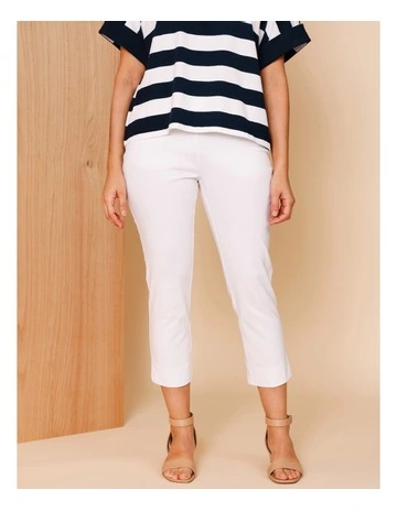 Wardrobe Staple Stretch Crop Pant In White
