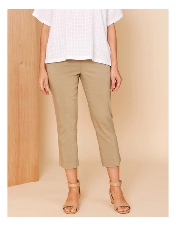 Wardrobe Staple Stretch Crop Pant in Camel