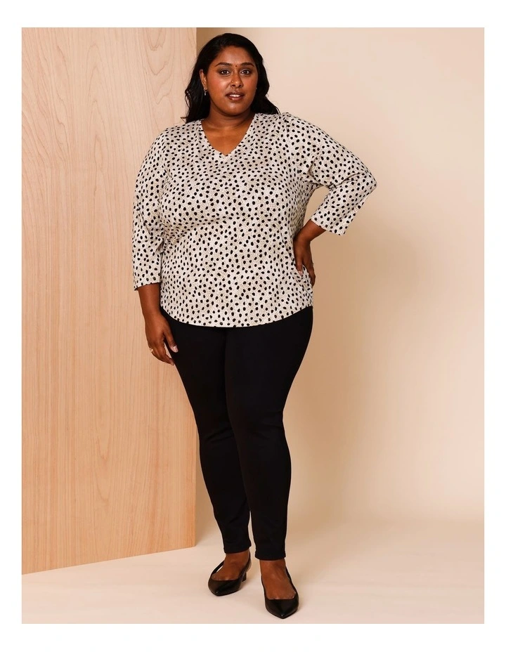 Wardrobe Staple 3/4 Sleeve Tee in Abstract Leopard Print image 4