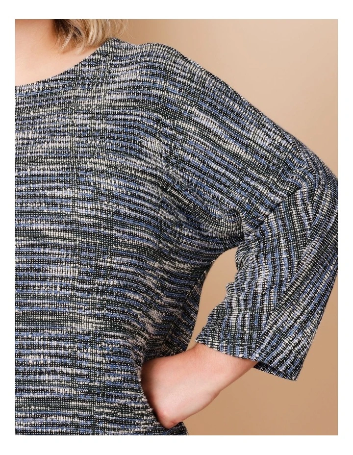 3/4 Sleeve Magyar Tee in Blues/Multi Texture image 3