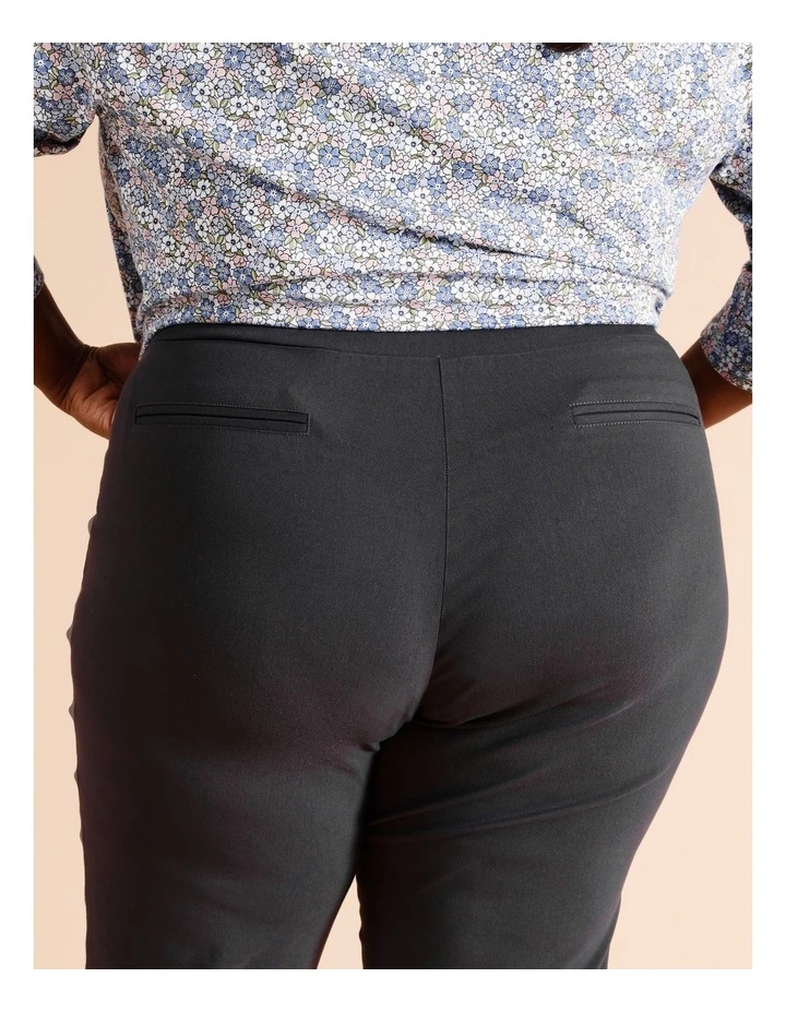 Viscose Blend Wardrobe Staple Straight F/L Pant in Charcoal image 6