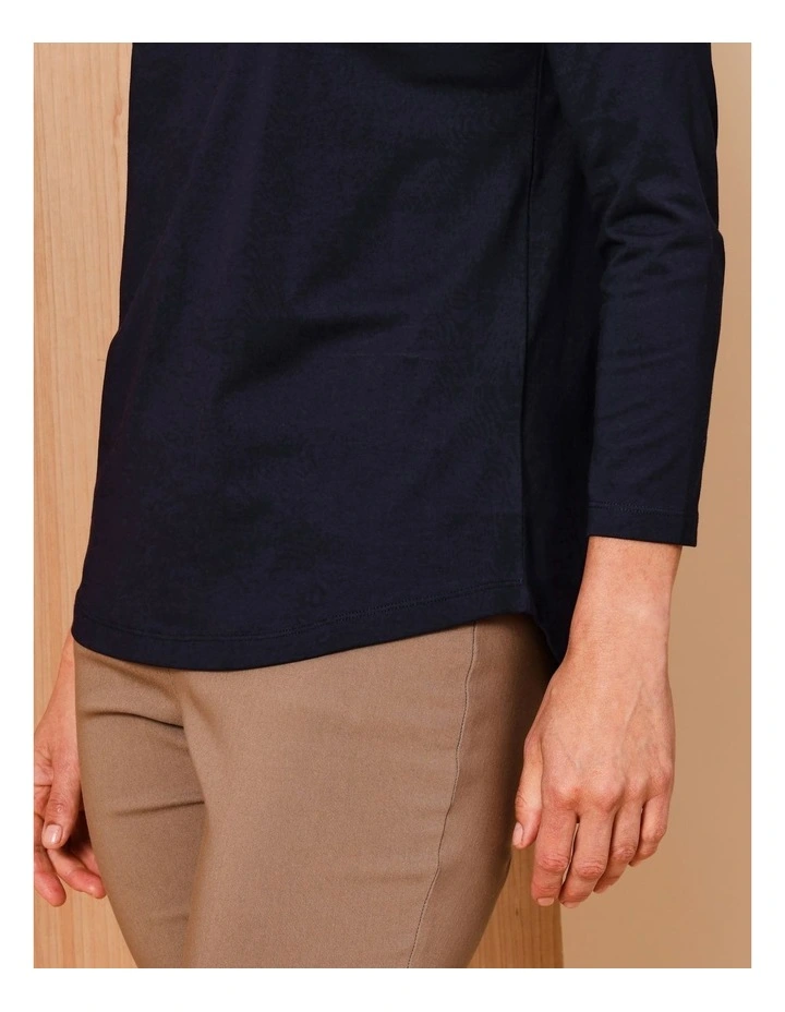 Wardrobe Staple 3/4 Sleeve Tee in Navy image 7