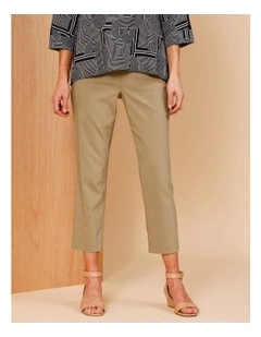 Wardrobe Staple Stretch Crop Pant In Camel