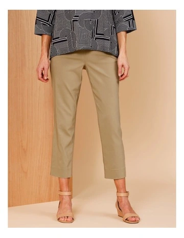 Wardrobe Staple Stretch Crop Pant In Camel