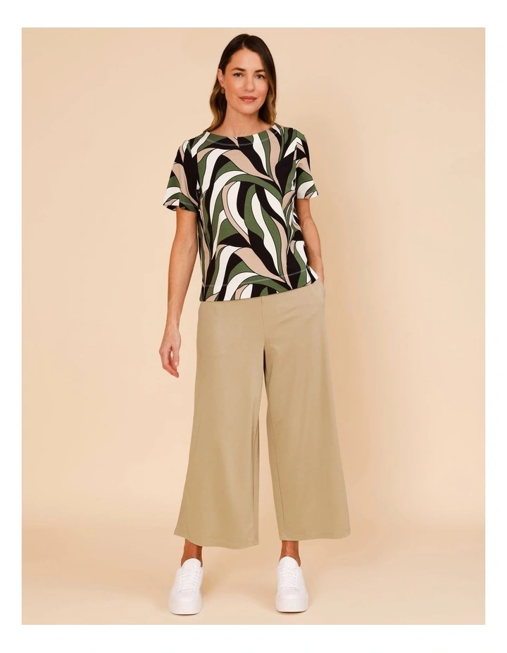 Wide Leg Crop Knit Pant With Pockets In Neutral image 3