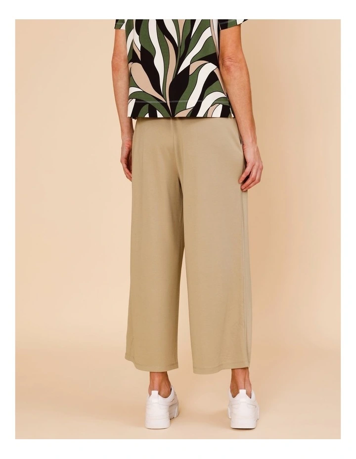 Wide Leg Crop Knit Pant With Pockets In Neutral image 5