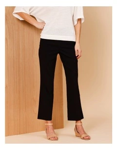 Wardrobe Staple Stretch Full Length Straight Pant In Black