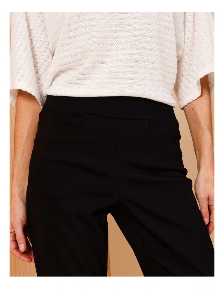 Wardrobe Staple Stretch Full Length Straight Pant In Black image 3