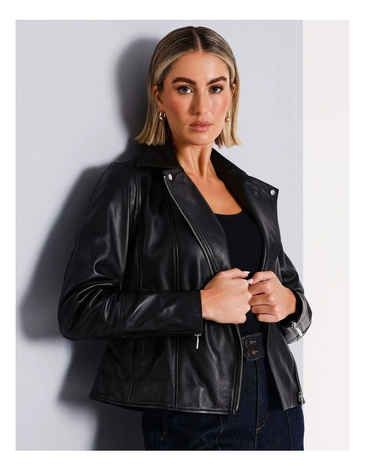 Leather Biker in Black image 1