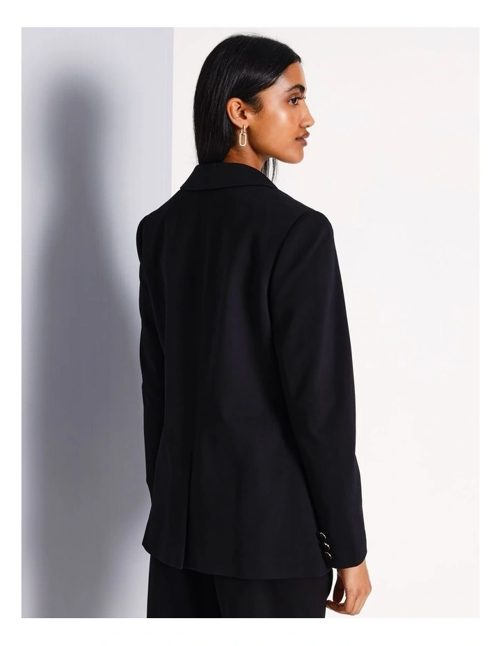 Single Breasted Ponte Blazer in Black image 1