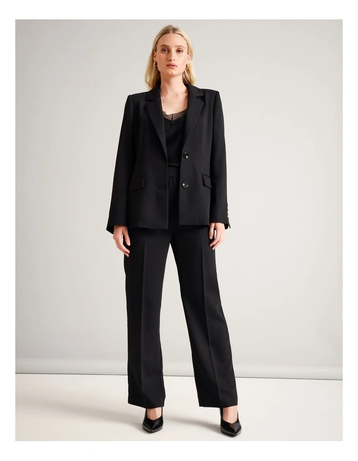Single Breasted Blazer in Black image 2