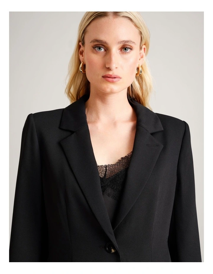 Single Breasted Blazer in Black image 4