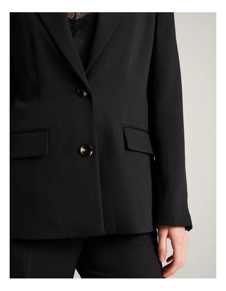 Single Breasted Blazer in Black image 5