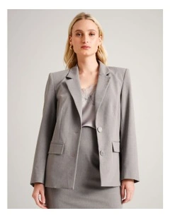 Single Breasted Blazer in Silver Grey
