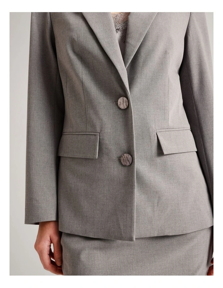 Single Breasted Blazer in Silver Grey image 5