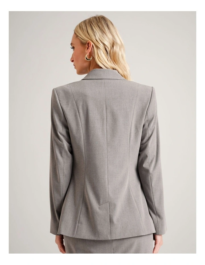 Single Breasted Blazer in Silver Grey image 6