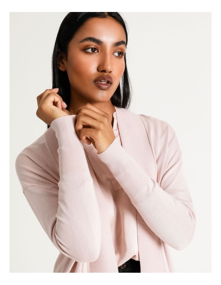 Basque Longline Cardigan In Dusty Pink 