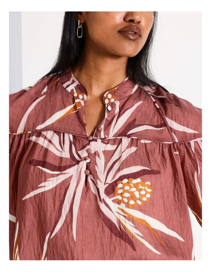 Printed Babydoll Blouse in Assorted image 3