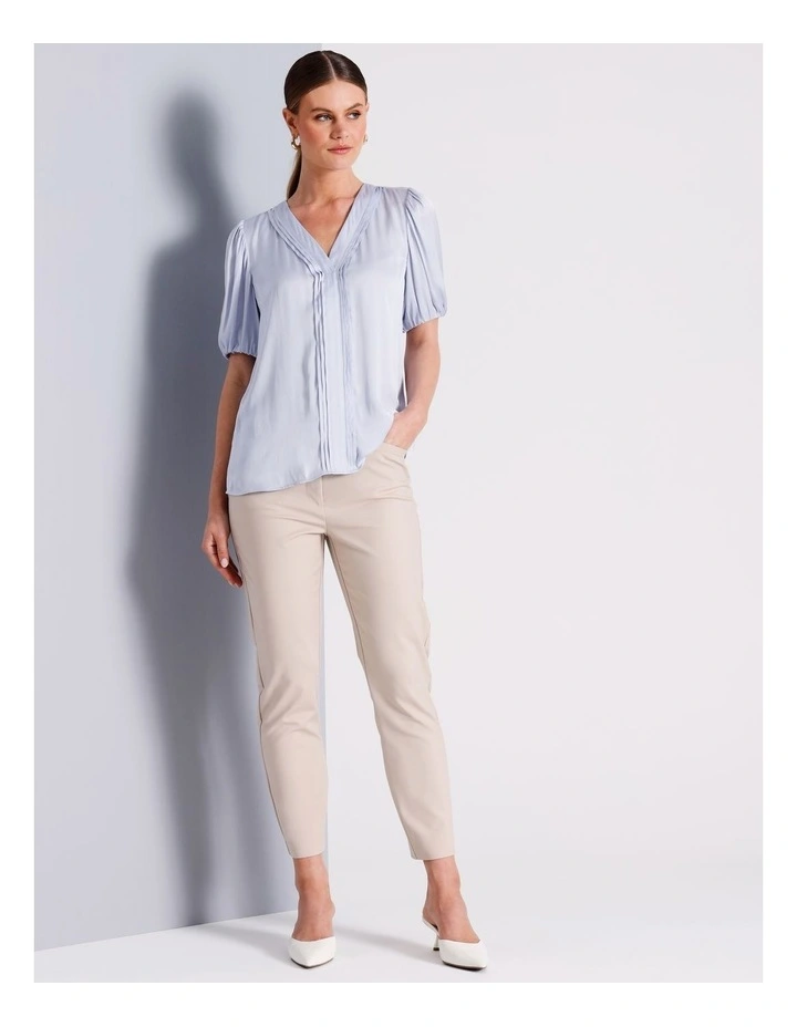 Recycled Polyester Satin Blouse in Light Blue image 3